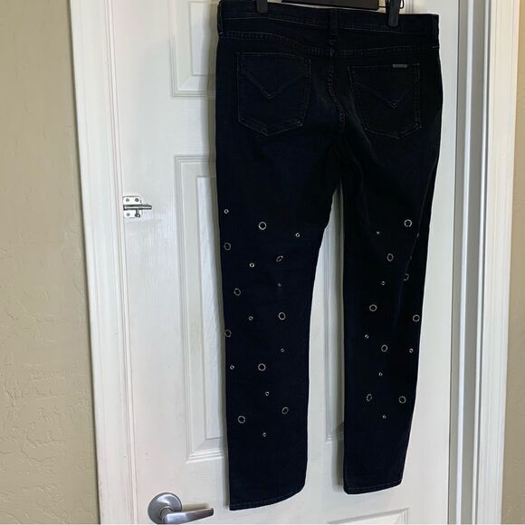 HUDSON New Grommet Jewel Perforated Jeans Black Size 28 - Picture 7 of 12
